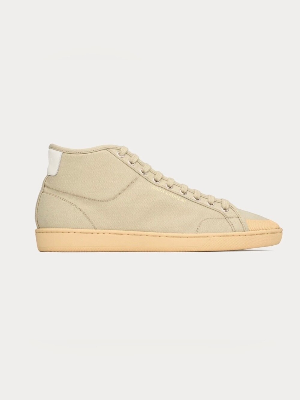 Saint Laurent - SL/39 Court Classic Canvas Beige High Top Sneakers MISMATCHED - Picture 2 of 6